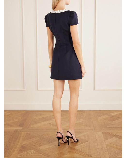 ShuShu/Tong Blue Scalloped Wool Mini Dress