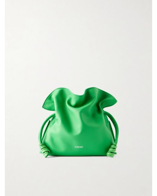Loewe Green Flamenco Coil Mini Leather Clutch