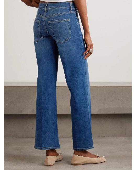 FRAME Blue Le Slim Palazzo Low-Rise Wide-Leg Jeans