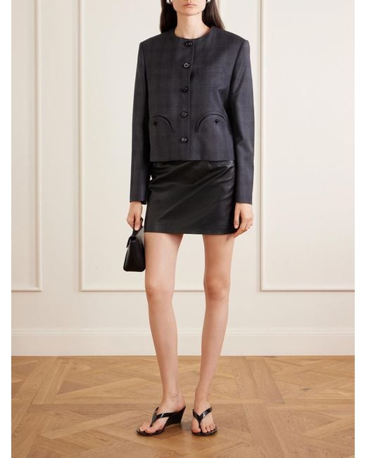 Blazé Milano Blue Shamo Cropped Prince Of Wales Wool Bolero