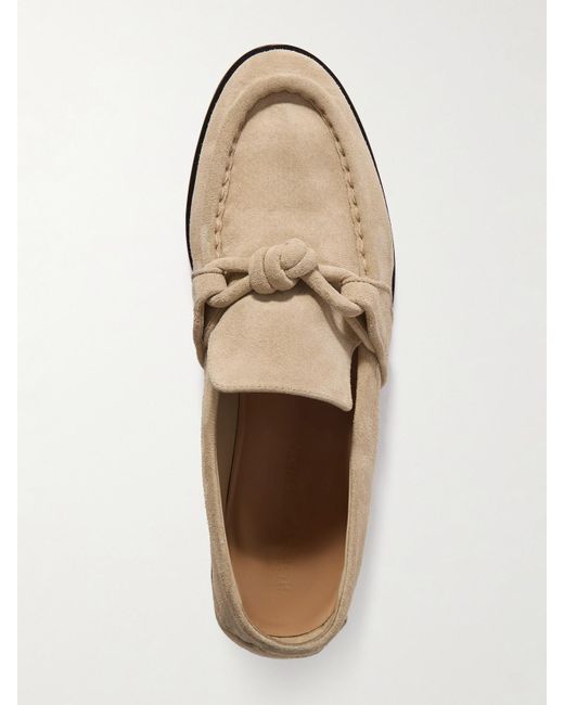 Bottega Veneta Natural Astaire Embellished Suede Loafers