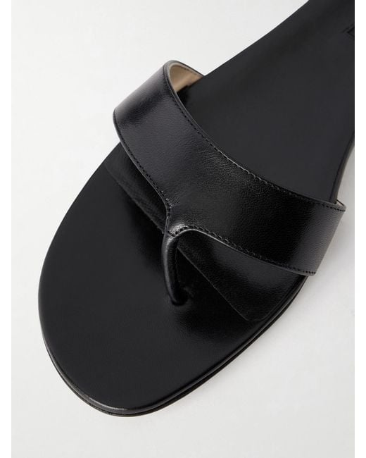 Christen White Helix Leather Thong Sandals