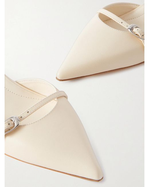 Aeyde Natural Melia Leather Point-Toe Pumps