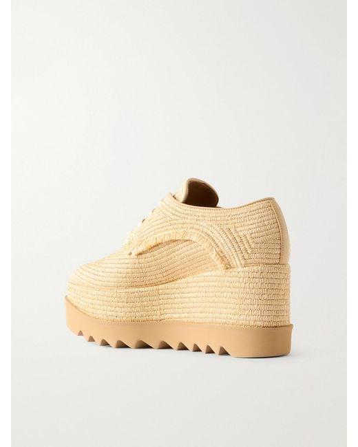Stella McCartney Natural Elyse Woven Raffia Platform Brogues