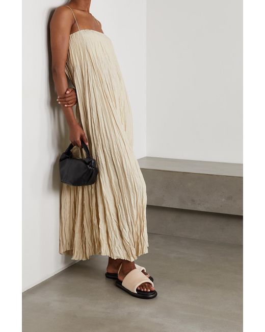 Totême Crinkled Silk-habotai Maxi Dress 