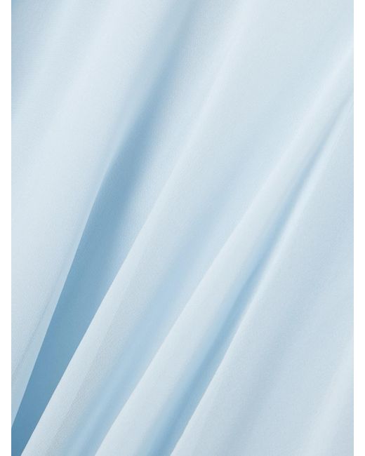 TOVE Blue Cordelia Silk-Satin And Chiffon Maxi Dress