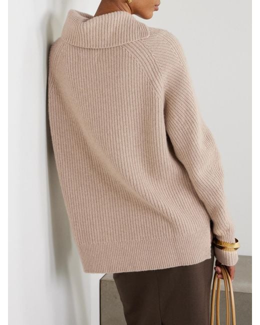 Loulou de Saison Natural Cecil Pullover Aus Geripptem Kaschmir