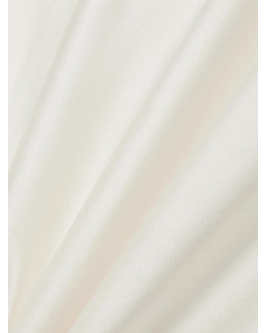 Rebecca Vallance White Attia Draped Silk-Satin Halterneck Gown
