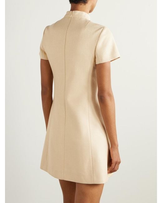 Valentino Garavani Natural Tasseled Embroidered Woven Mini Dress