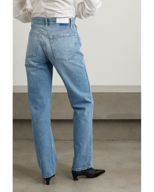 Re/done Blue 90S Loose Hoch Sitzende Jeans Mit Geradem Bein