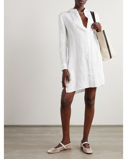 Robe-Chemise Midi En Lin James Perse en coloris White