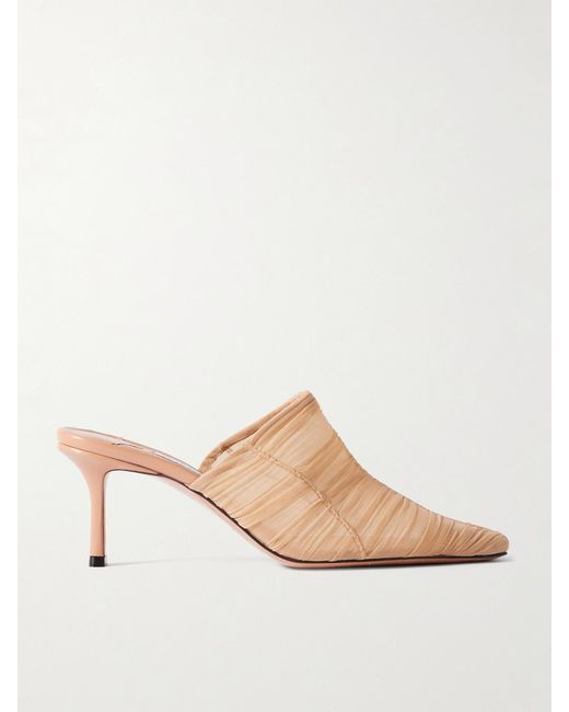 Jimmy Choo Natural Lotta 65 Ruched Tulle Mules