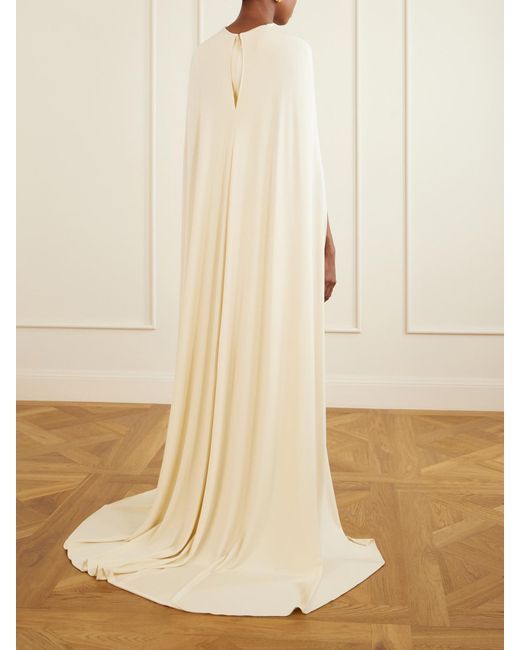 Jonathan Simkhai Natural Cape-Effect Gathered Jersey Gown