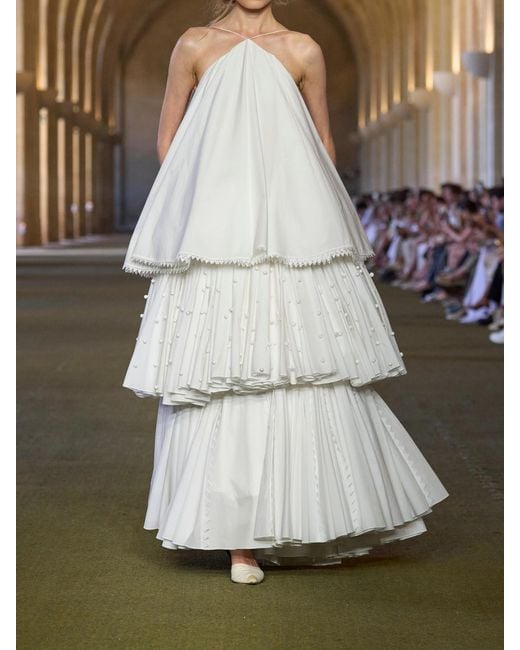 Jacquemus White La Robe Provençale Embroidered Cotton Maxi Dress
