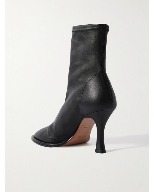 Neous Black Lea Stretch-Leather Ankle Boots