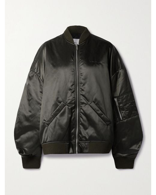 Halfboy Black Oversized Embroidered Padded Shell Bomber Jacket