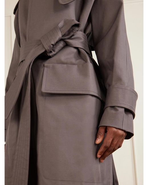 Victoria Beckham Brown Philippa Belted Cotton Trench Coat