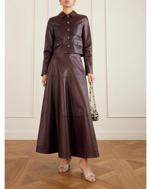 Altuzarra Brown Astley Cropped Leather Jacket