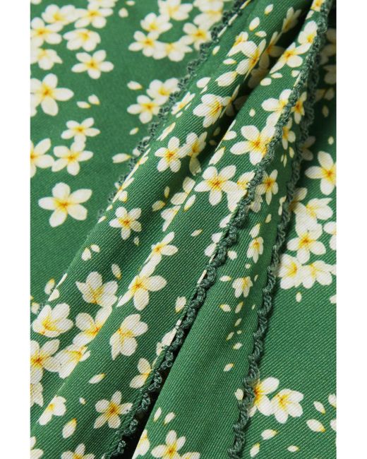 Agua Bendita Green Cuarzo Astro Esmeralda Cutout Floral-Print Twill Maxi Dress