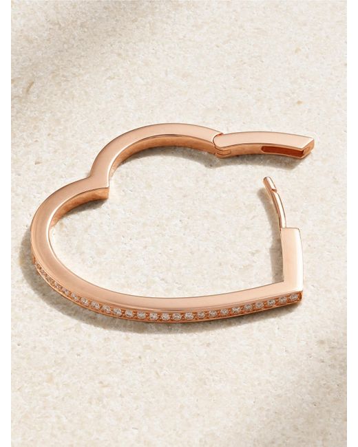 Repossi Natural Antifer Heart Large Einzelne Creole Aus 18 Karat Roségold Mit Diamanten