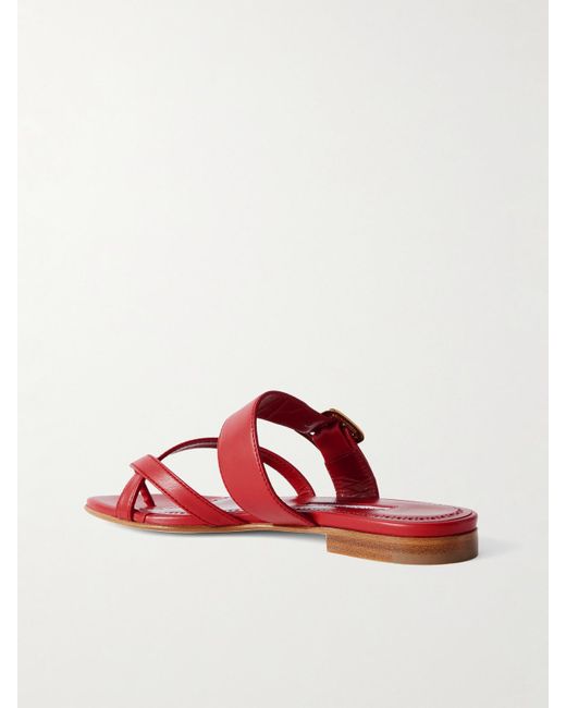 上品☆MANOLO BLAHNIK Thalusa 10 leather sandals MANOLO BLAHNIK Thalusa leather sandals | NET-A-PORTER