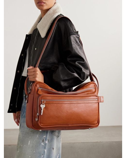 Sac À Main En Cuir À Ornement Medium Acne en coloris Brown