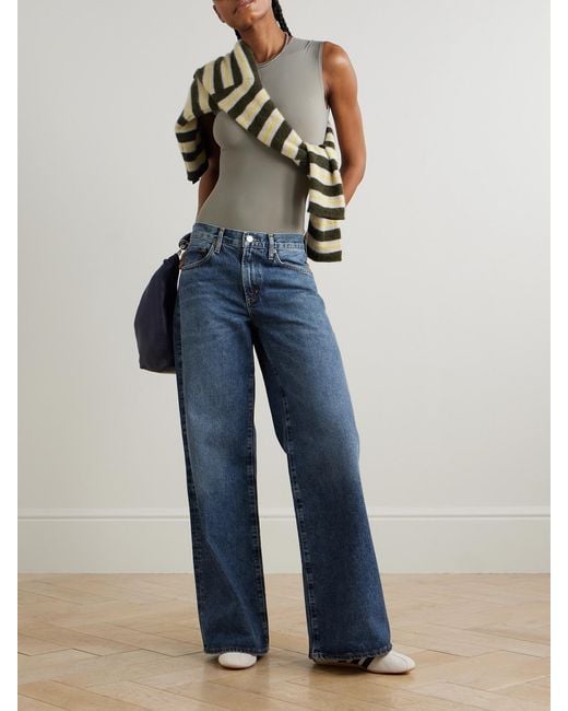 Clara Baggy Low-Rise Wide-Leg Organic Jeans Agolde en coloris Blue
