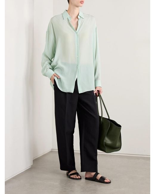 The Row Green Caster Chiffon Shirt