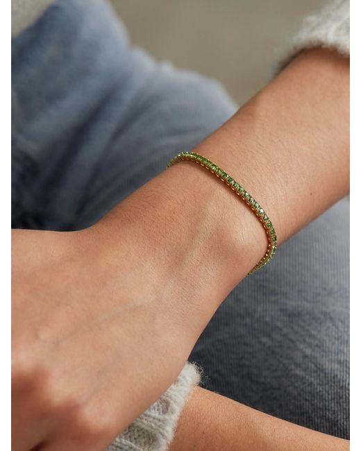 Roxanne First Natural 14-Karat Tsavorite Tennis Bracelet