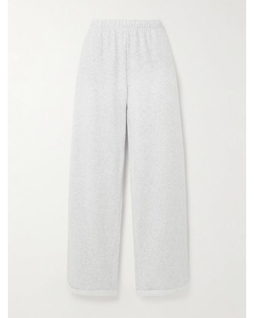 Pantalon De Survêtement Droit En Jersey De Coton Mélangé, Light Heather Skims en coloris White