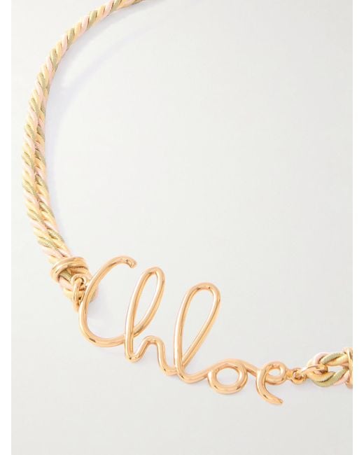 Chloé Natural Kette Mit Kordel Und Goldfarbenen Details