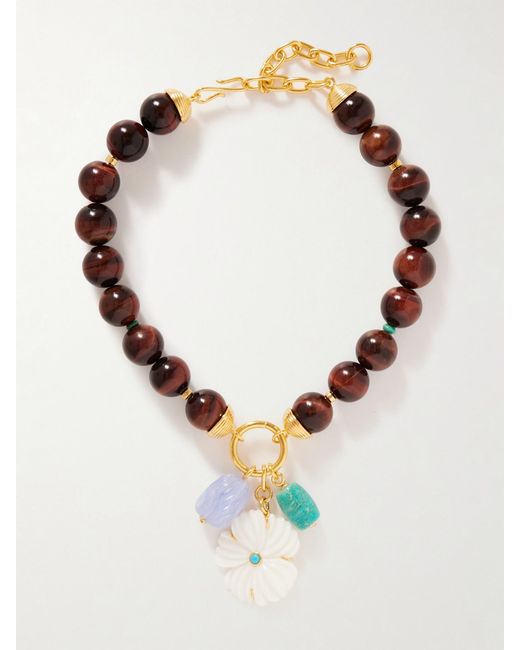 Lizzie Fortunato Natural Desert Bloom-Plated-Stone Necklace
