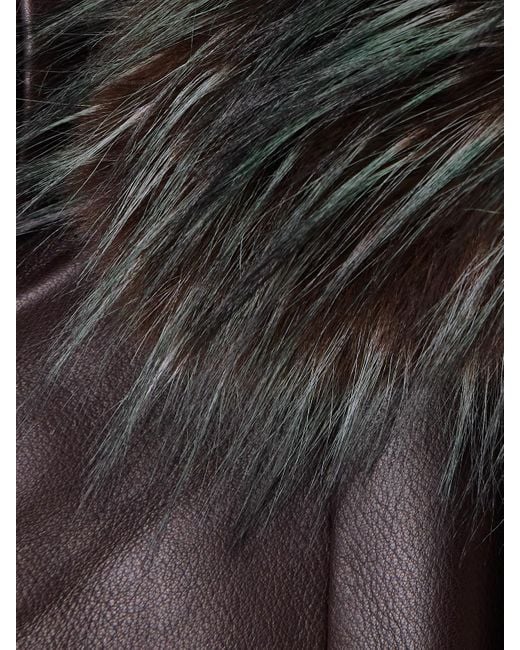 Sacai Black Convertible Plush-Trimmed Padded Leather Jacket