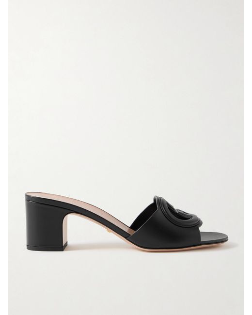 Gucci Black Mules Aus Leder Mit Cut-Out