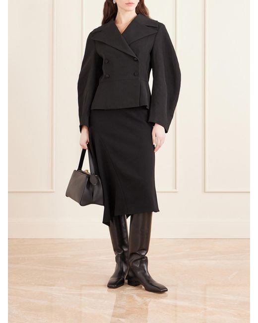 LIBEROWE Black Jiani Double-Breasted Woven Blazer
