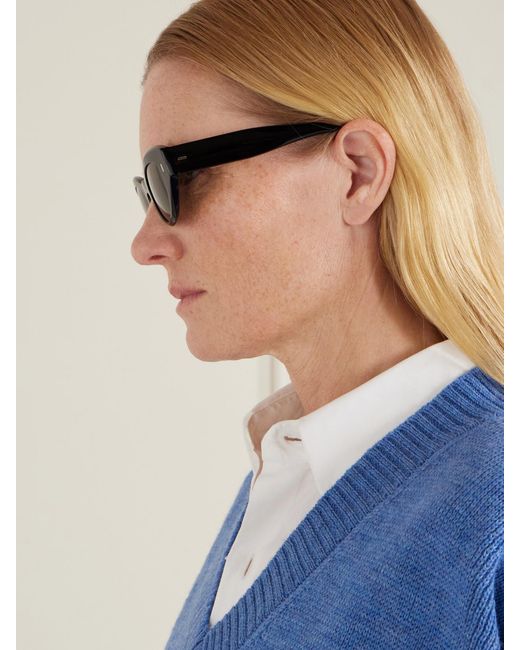 Oliver Peoples Brown Lerrue Cat-Eye Acetate Sunglasses
