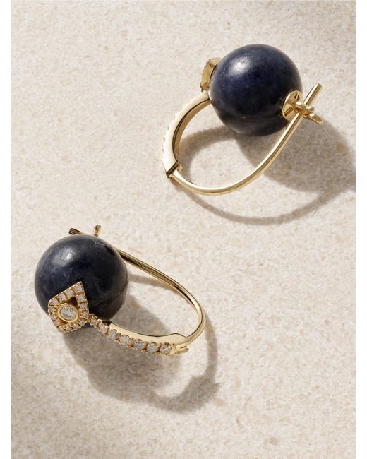Sydney Evan Natural Evil Eye 14-Karat, Sapphire And Diamond Earrings