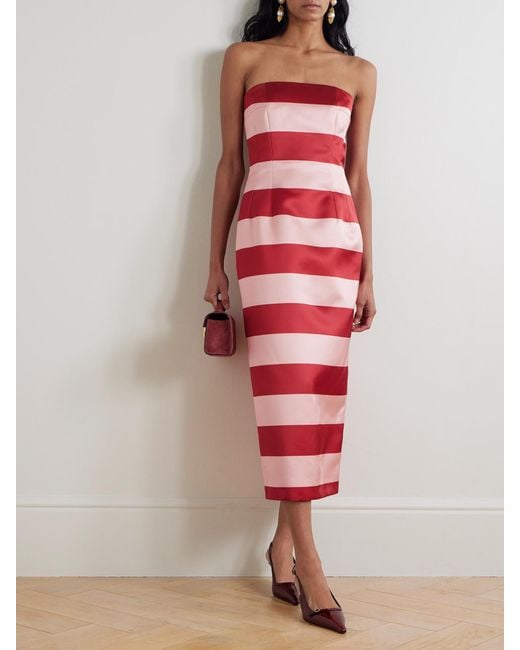 emilia wickstead strapless pleated crepe mini dress OSCAR DE LA RENTA Strapless pleated cloqu mini dress