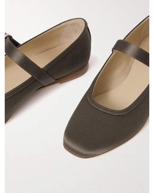 Le Monde Beryl Satin Mary Jane Ballet Flats in Brown | Lyst