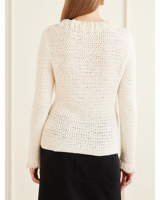 Proenza Schouler Natural Nilo Textured-Jacquard Wool-Blend Cardigan