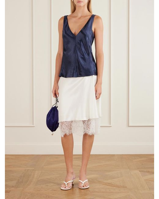 Maria McManus Blue Draped Satin Cami