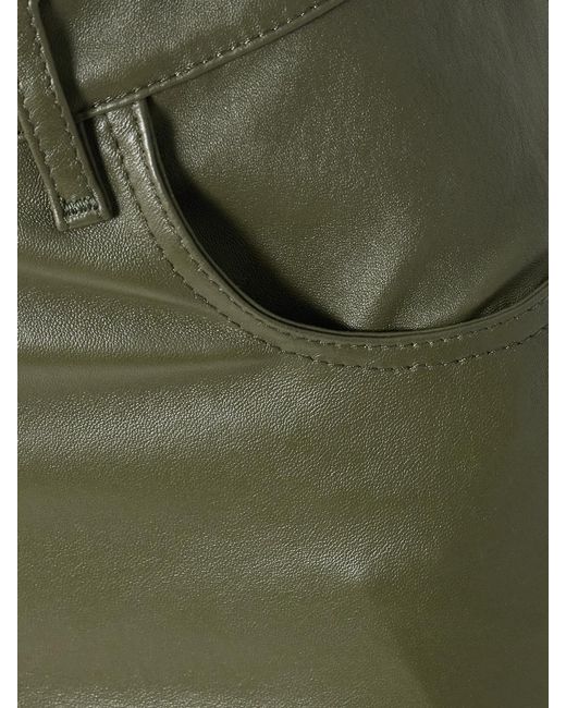 Joseph Green Duke Cropped Leather Flared Pants