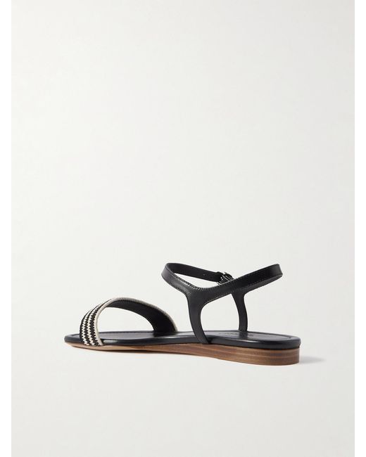 Gabriela Hearst Natural Alexi Crocheted And Leather Sandals