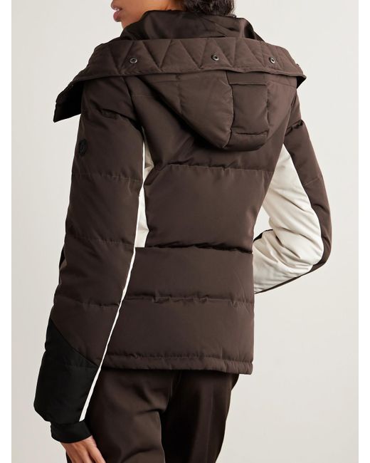 Yves Salomon Black Skijacke Aus Wattiertem Shell Mit Shearling-Besatz