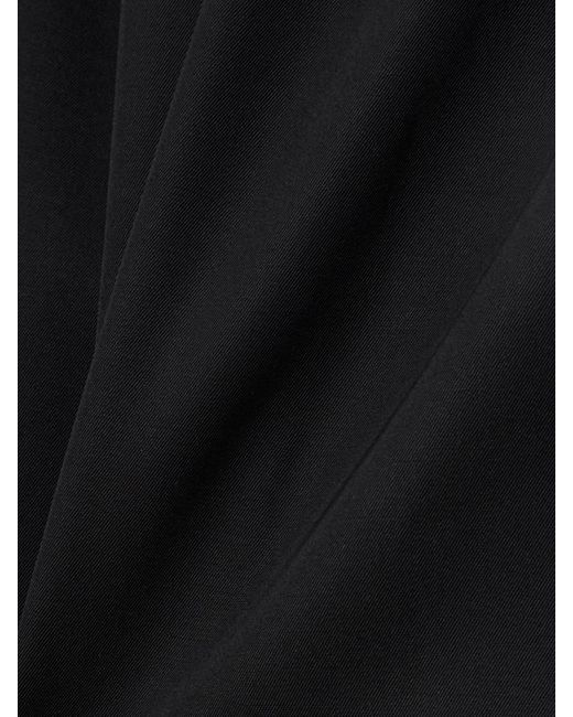 Magda Butrym Black Pleated Wool-Twill Wide-Leg Pants