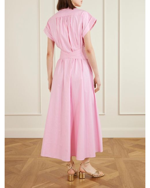 Saloni Pink Neesha Belted Cotton Maxi Dress