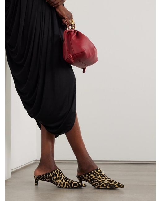 Jil Sander Multicolor Leopard-Print Calf Hair Mules