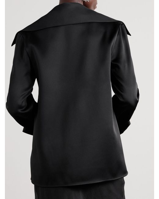 Jil Sander Black Satin-Crepe Blouse