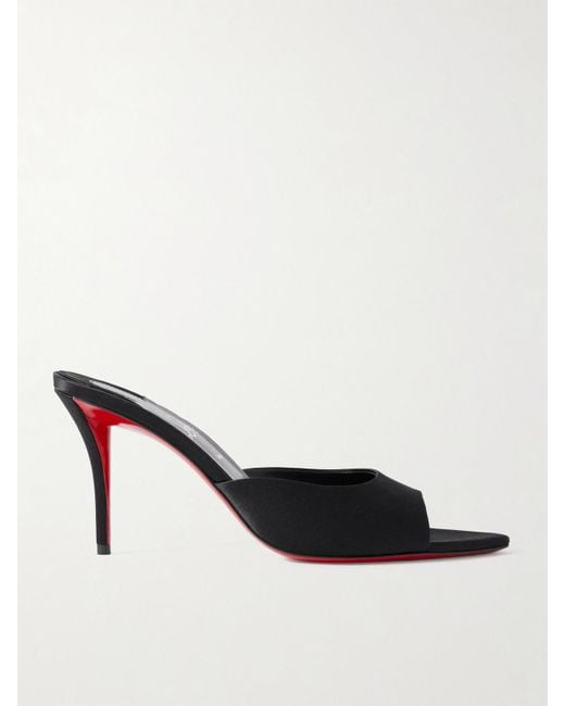 Christian Louboutin Natural Apostropha 80 Satin Mules