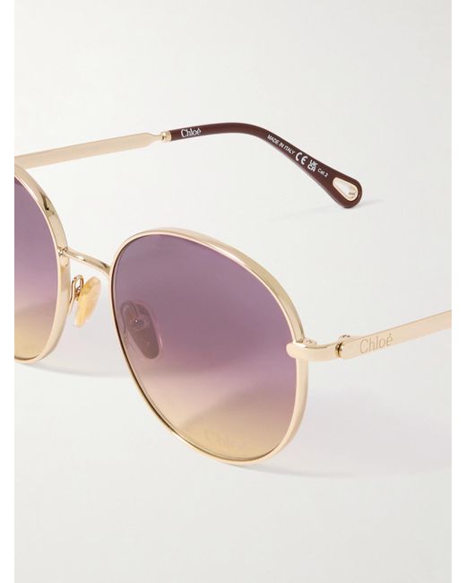 Chloé Purple Aly Round-Frame-Tone Sunglasses